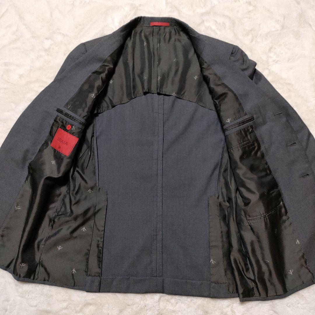 【美品】ISAIA イザイア ビジネスジャケット テーラードジャケット 黒