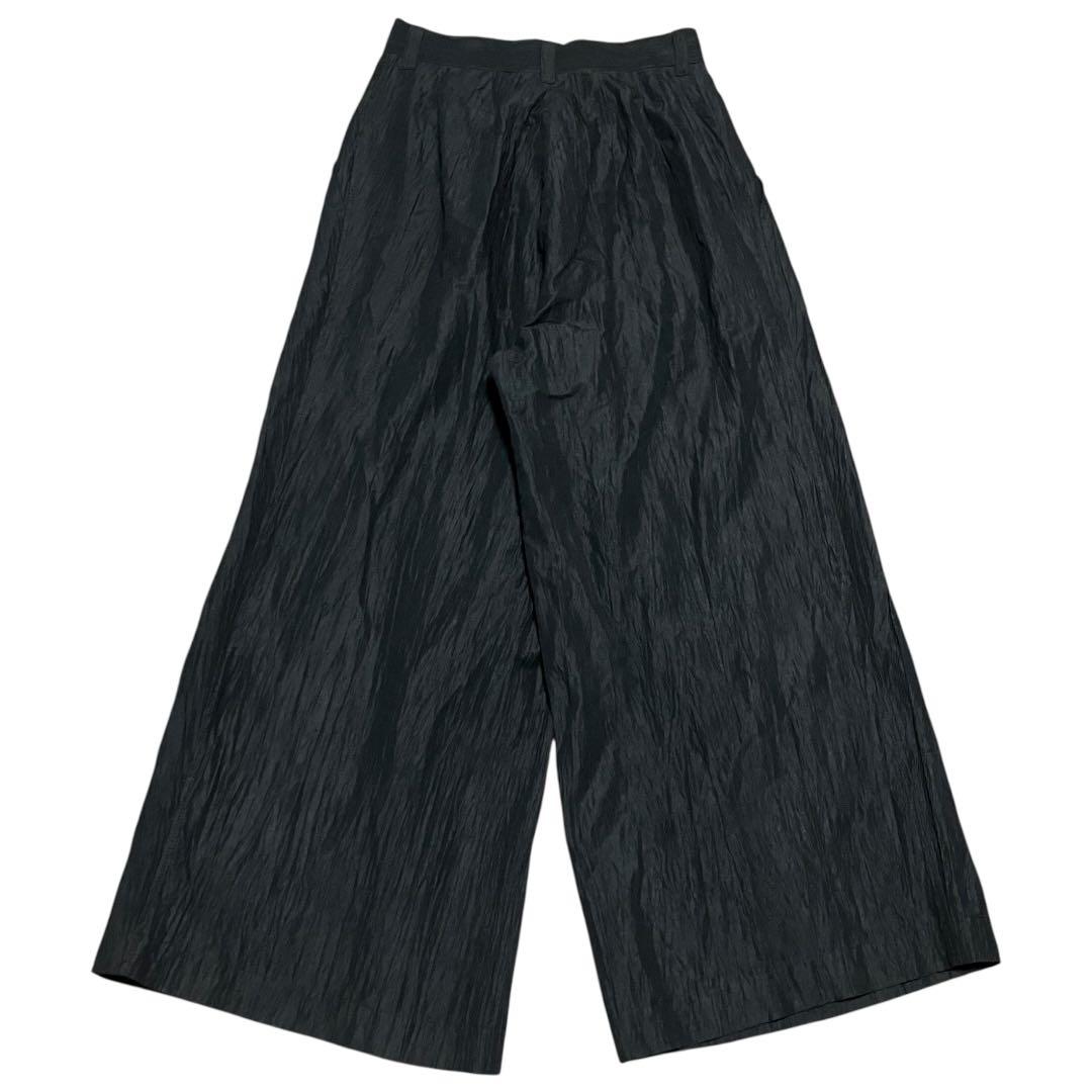 【名作】ル・ピボット　リネン　ワイド　タックパンツ　シワ加工　ガウチョ　ボトムス