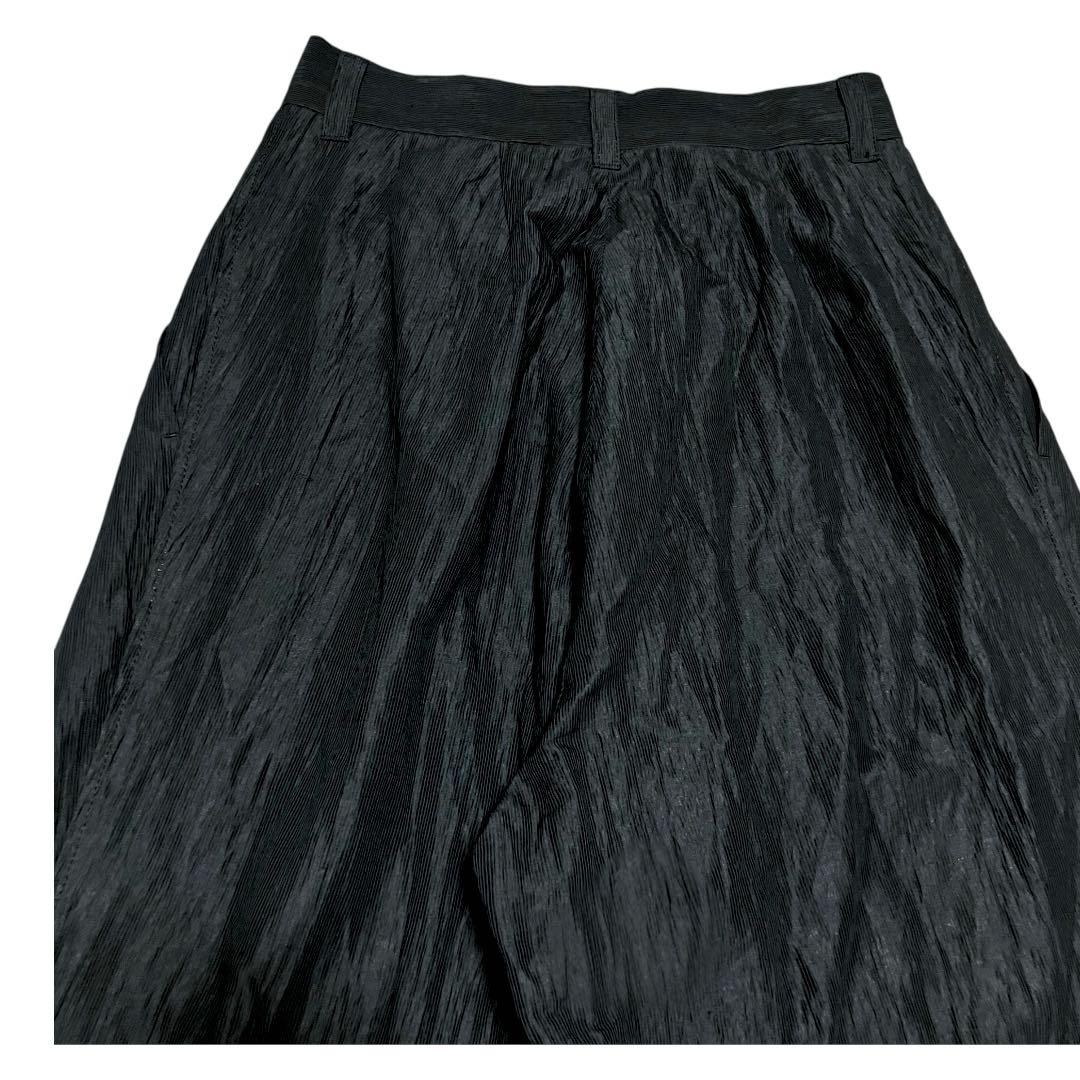 【名作】ル・ピボット　リネン　ワイド　タックパンツ　シワ加工　ガウチョ　ボトムス