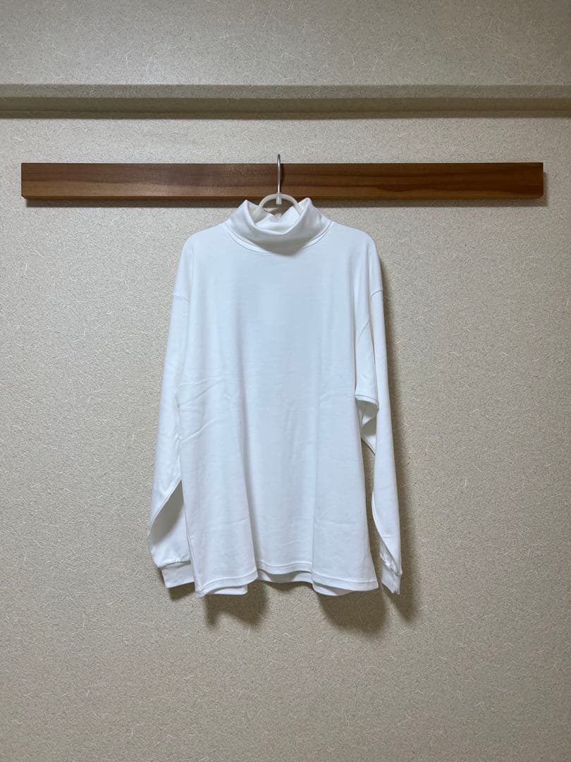 “LENO”コットンモックタートルネックプルオーバー・ホワイト・未使用品