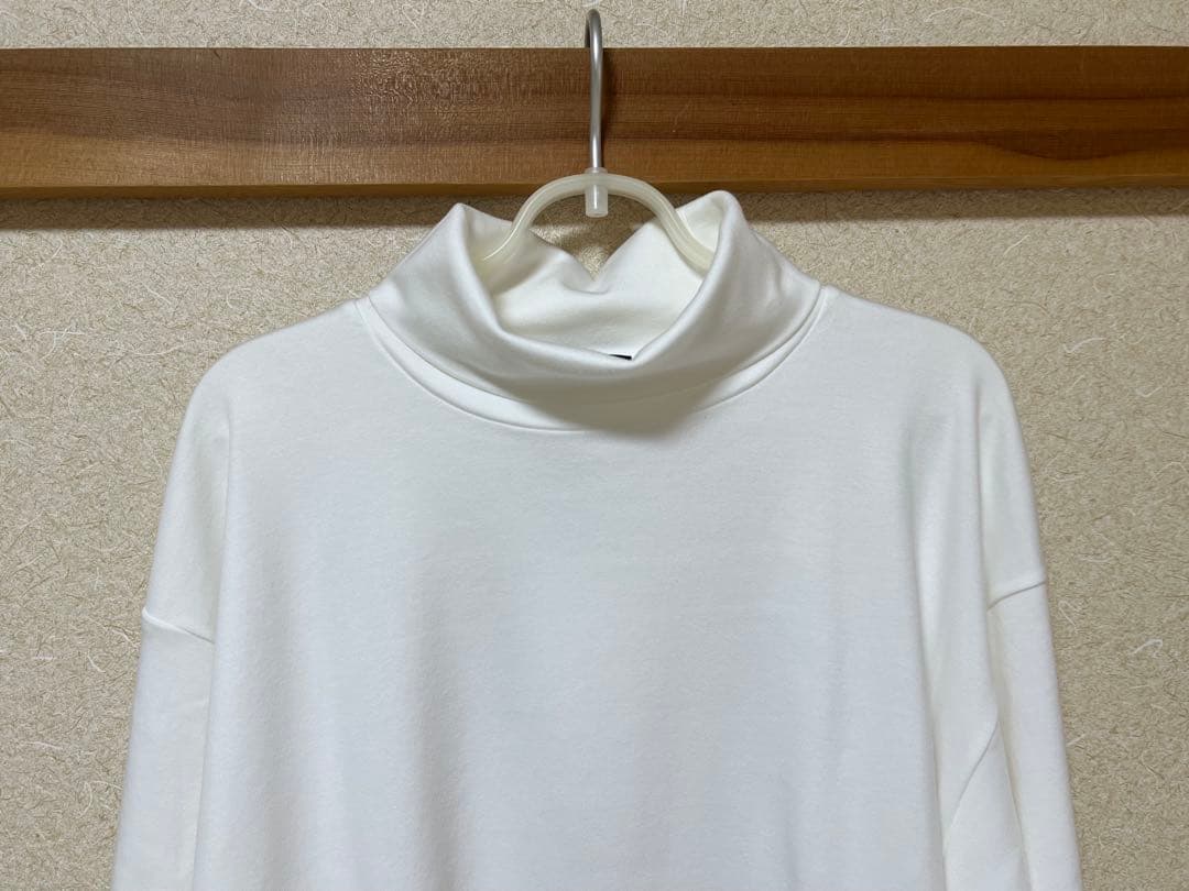 “LENO”コットンモックタートルネックプルオーバー・ホワイト・未使用品