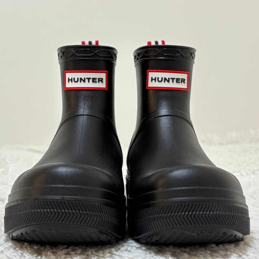 ハンター　レインシューズ　ショート　ブーツ　レディース　UK5 24㎝　長靴　黒