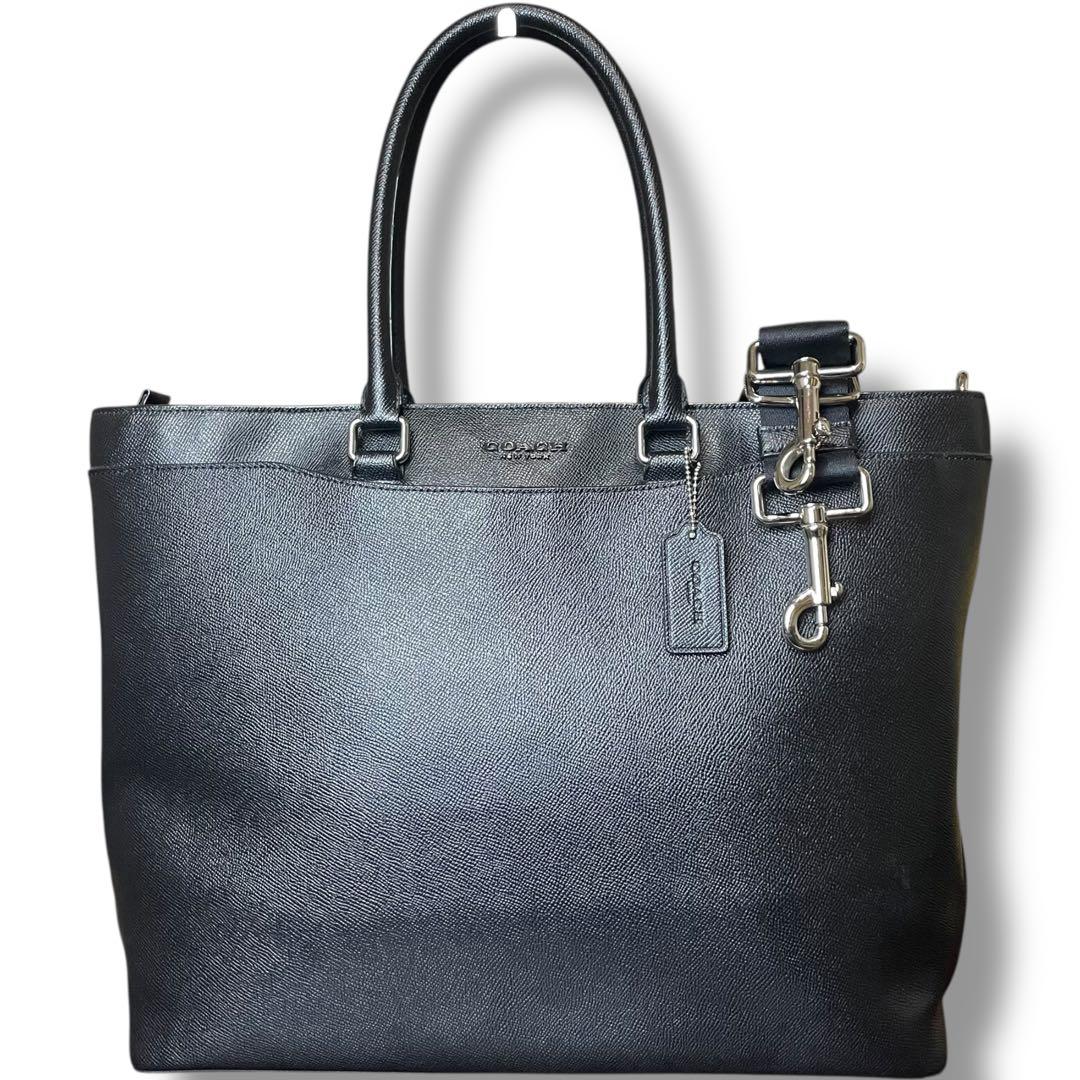 コーチ 2way ビジネスバッグ トートバッグ レザー 黒 A4可 F84630