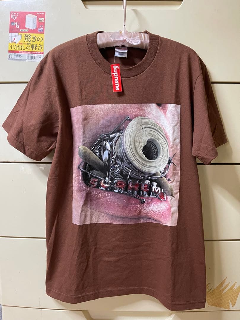 Supreme 22AW Braces Tee プリント Tシャツ ブラウン