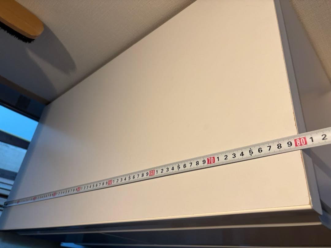 幅80 ハイチェスト　ホワイト　6段