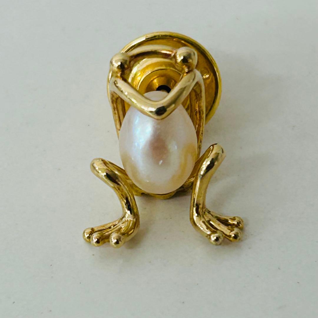 ミキモト K18 18金 タイピン ブローチ カエル フロッグ