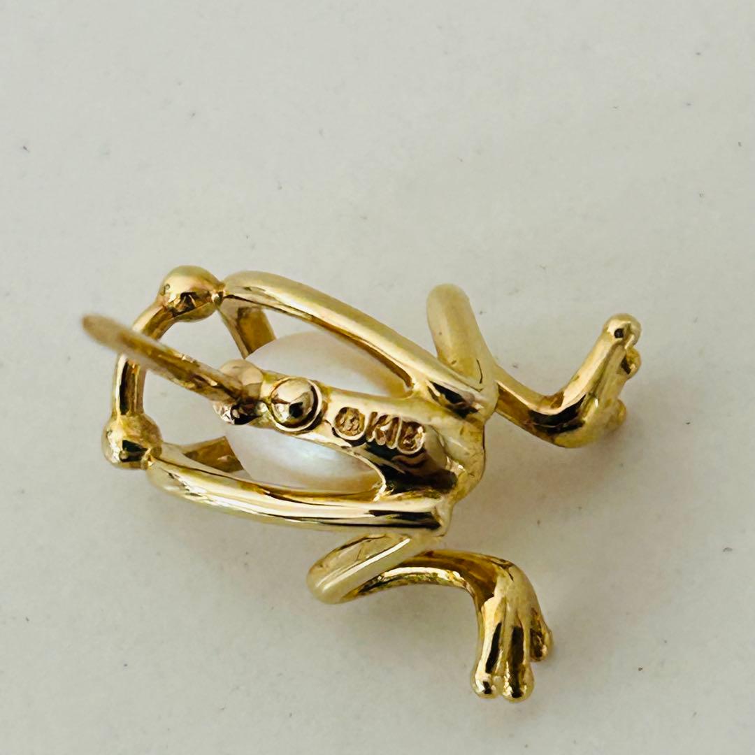 ミキモト K18 18金 タイピン ブローチ カエル フロッグ