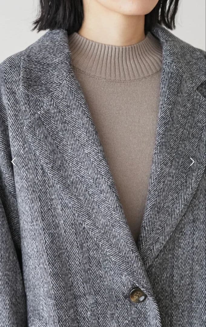 【 ELENCARE DUE 】 ヘリンボーンショートコート