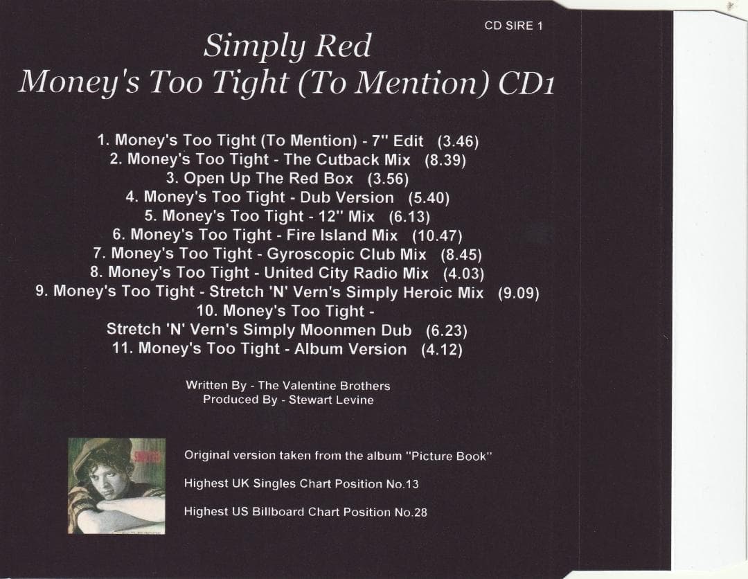 Simply Red - Money's Too Tight　貴重リミックスCD