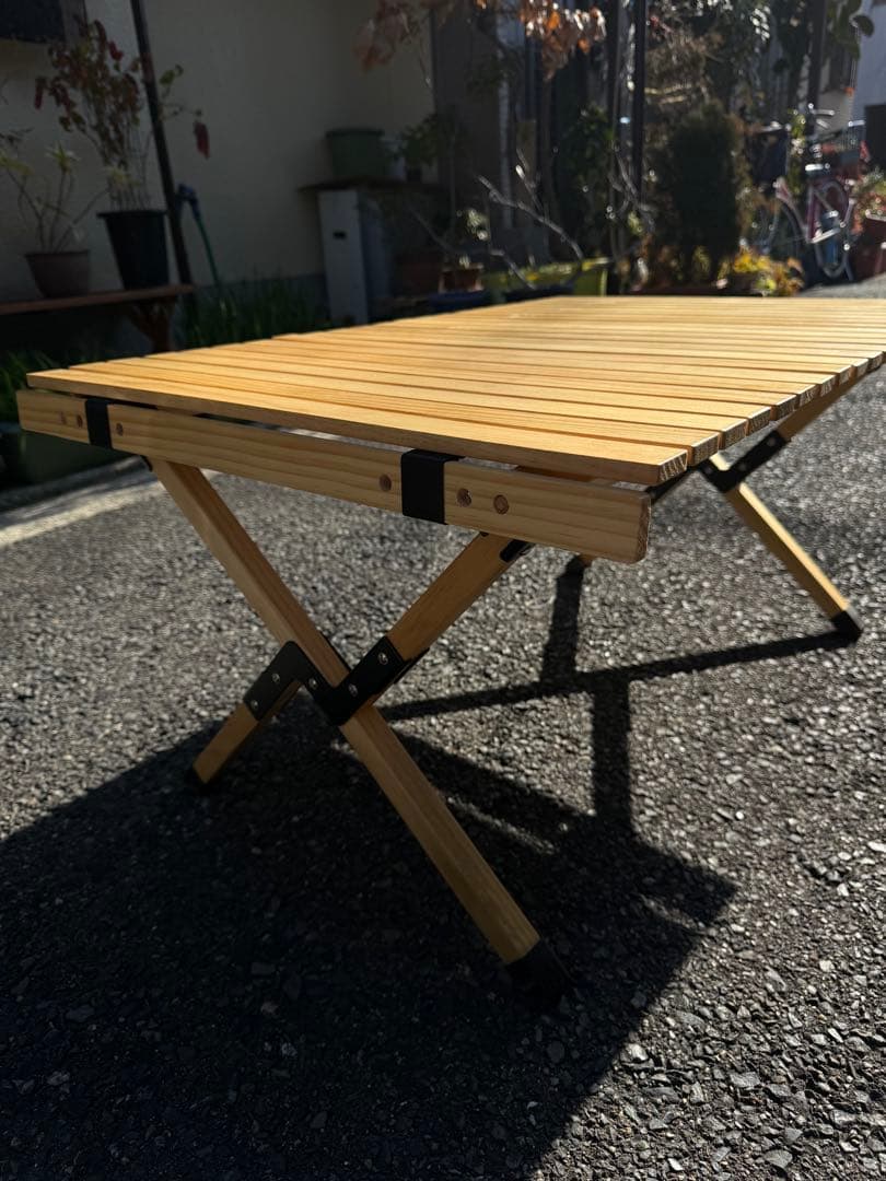 自然木製折りたたみテーブル