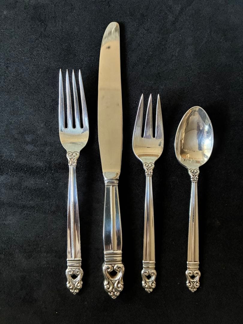 【ロイヤルデニッシュ】スターリングシルバー　カトラリー4本セット