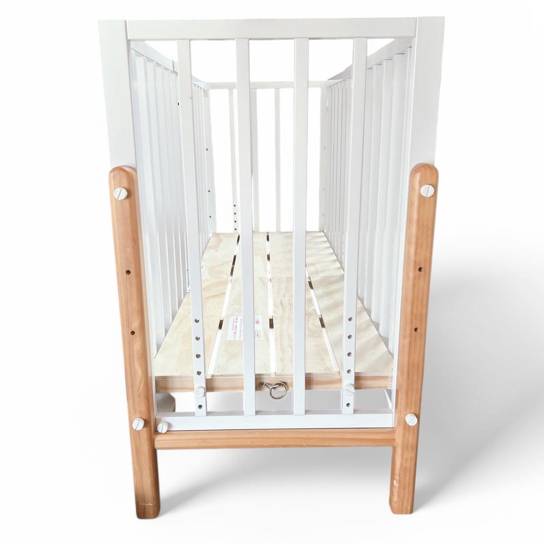 ✨良品✨大和屋 ベビーベッド そいねーるⅢ ホワイト マットレス付き