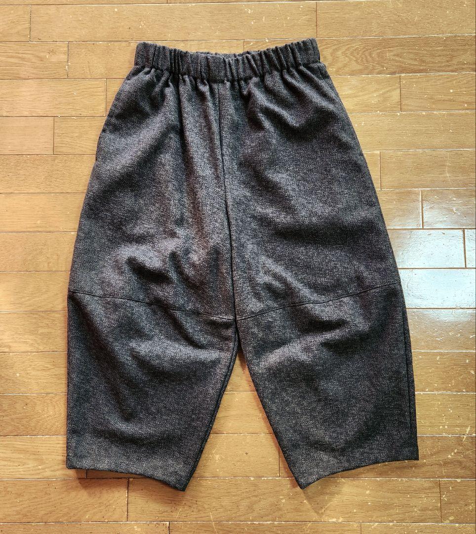 ビーグルバルーンパンツ　起毛コットンツイード　チャコールグレー