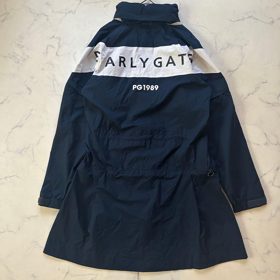 パーリーゲイツ レインウェア ワンピース ロゴ ネイビー 携帯袋付き