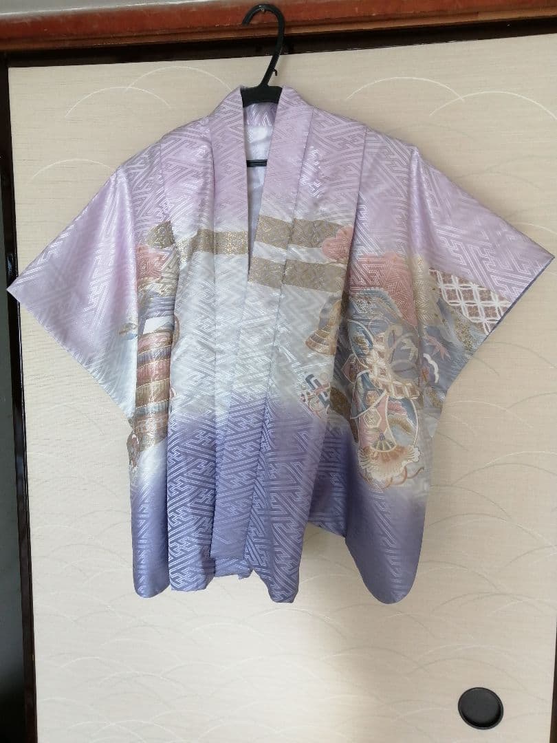 七五三　薄紫色の羽織袴一式　着付CD付　キッズ　男の子　110