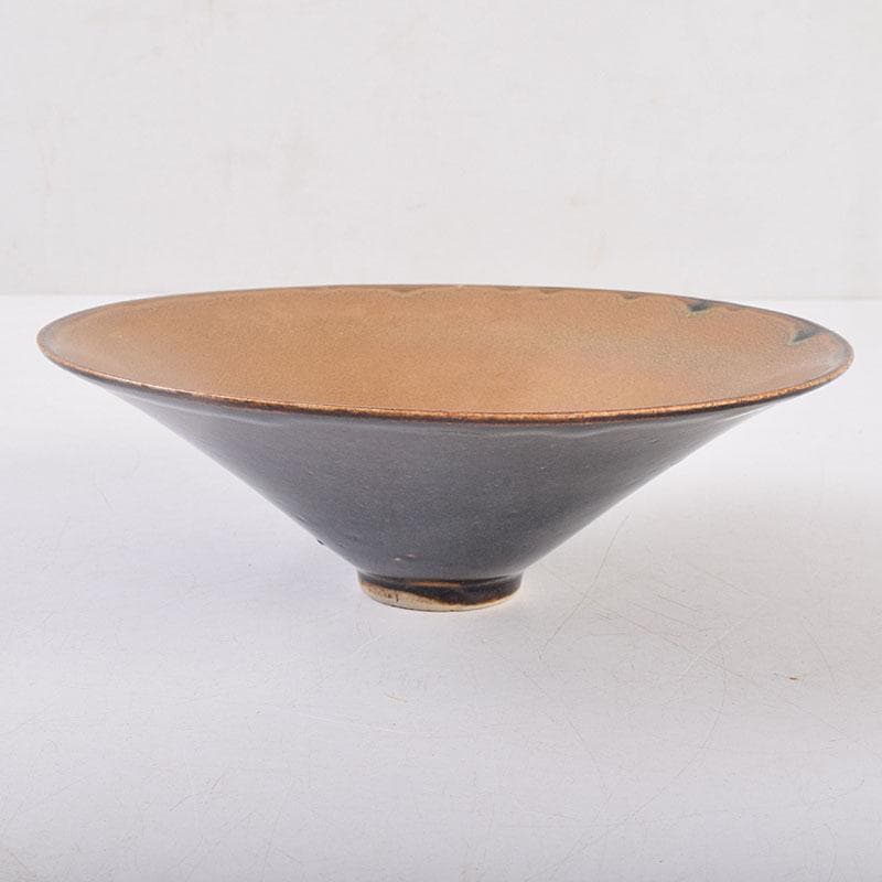 水芙蓉　中国　柿釉　天目茶碗　仕覆・時代箱付　M　R9034