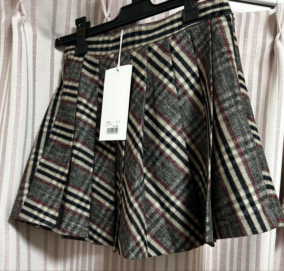 スカート andmary Monica check pleats mini skirt