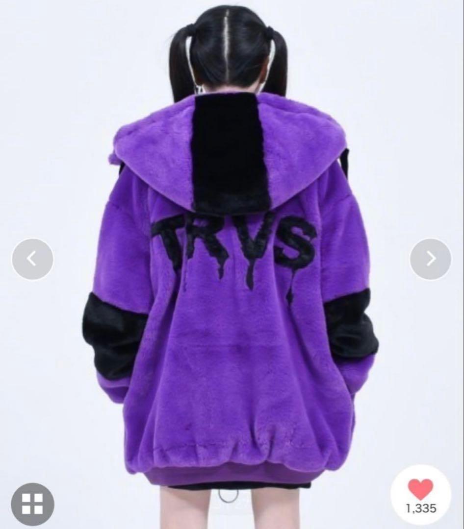 TRAVAS TOKYO　フード付 エコ ファー コート ジャケット パーカー