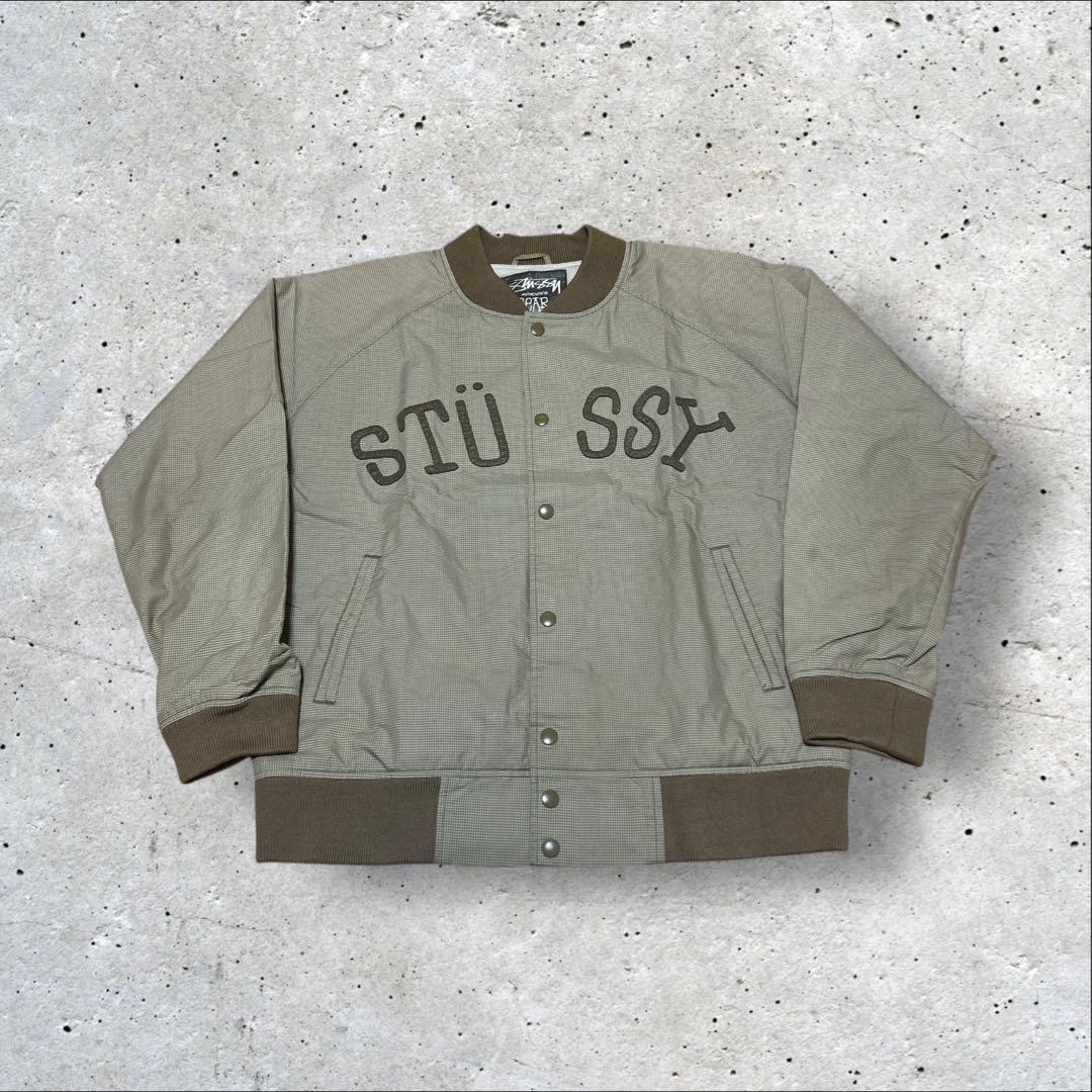 old stussy 90s スタジャン　ブラウン　ガンクラブチェック
