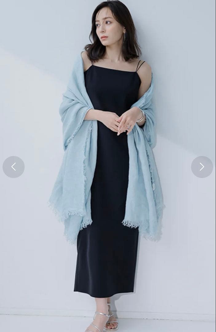 新品未使用　anuans ダブルストラップナローキャミワンピース　ネイビー　М