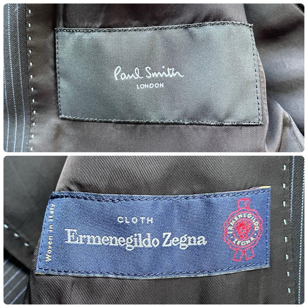 イタリア高級生地ゼニアPaul Smithネイビーストライプスーツセットアップ