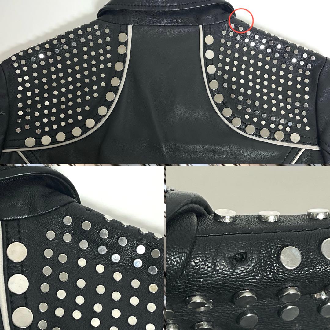 DIESEL BLACK GOLD スタッズ レザー ライダース ジャケット L