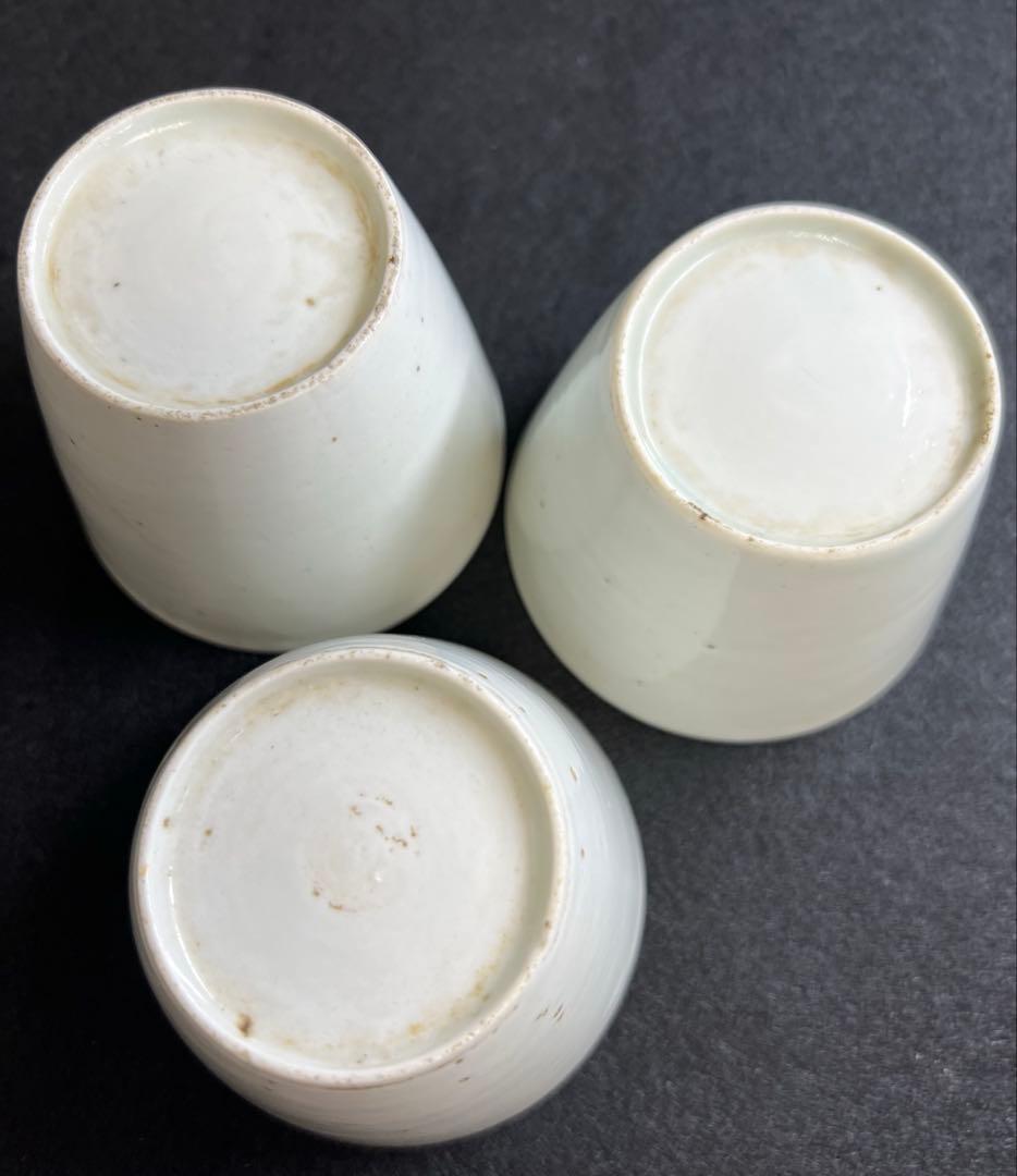 江戸中期　古伊万里白磁そば猪口7客　口径約7.5㎝　東Y8-0116☆2F