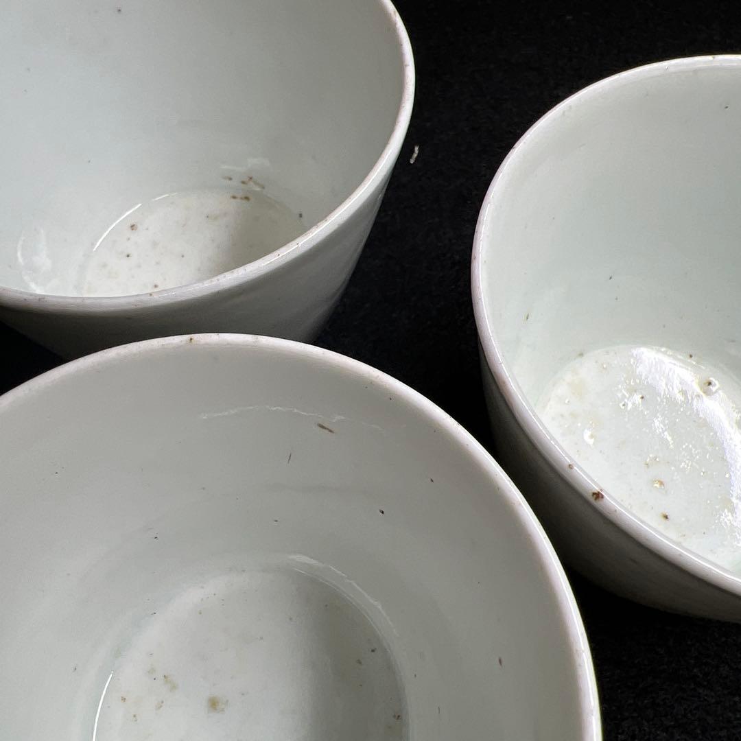 江戸中期　古伊万里白磁そば猪口7客　口径約7.5㎝　東Y8-0116☆2F