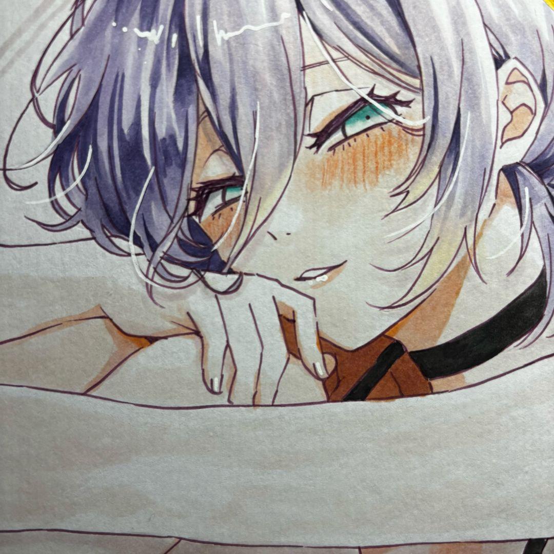 し*ぃ様 チェンソーマン　ファンアート　レゼ　色紙　手描きイラスト