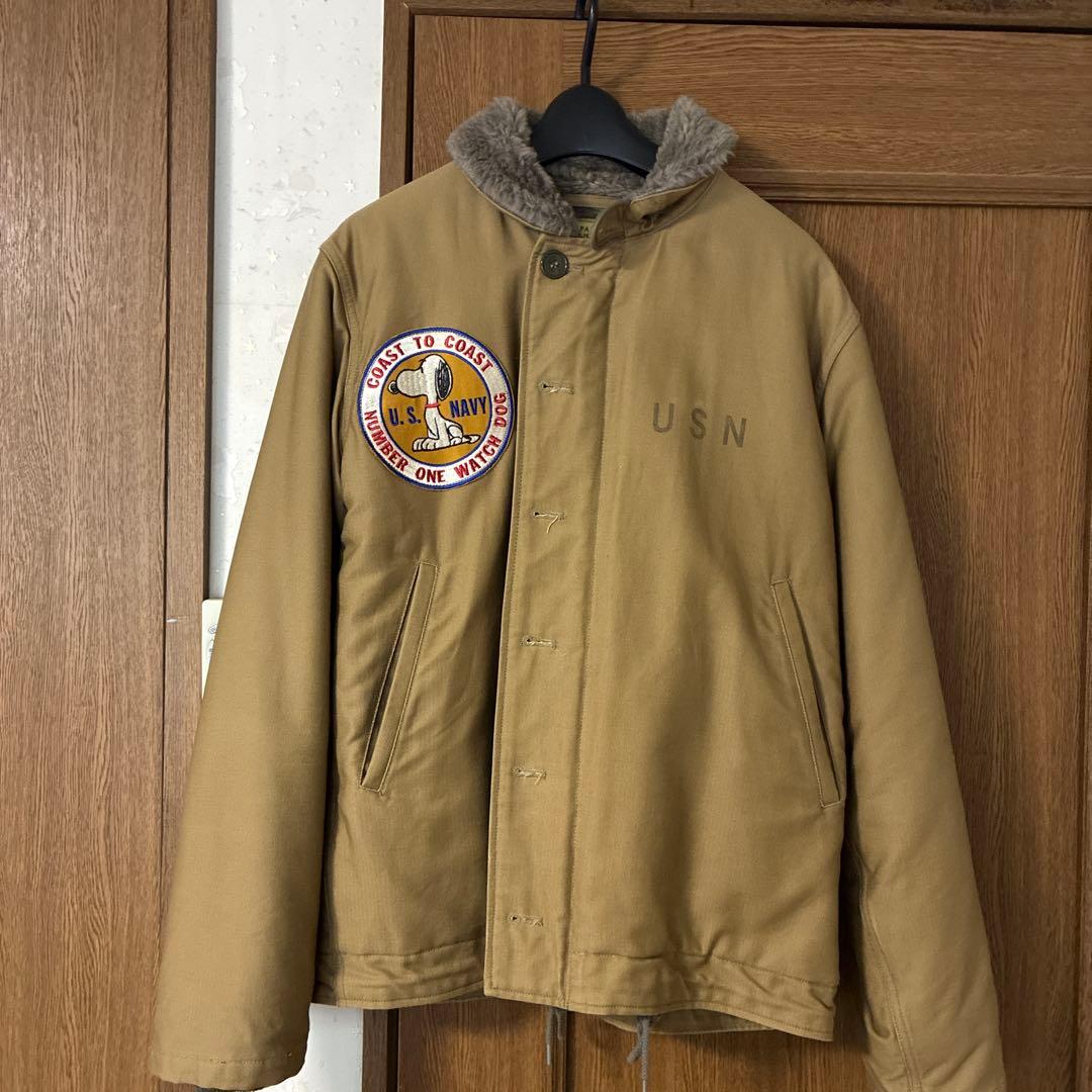 美品バズリクソンズ N-1 U.S. Navy スヌーピー ミリタリージャケット