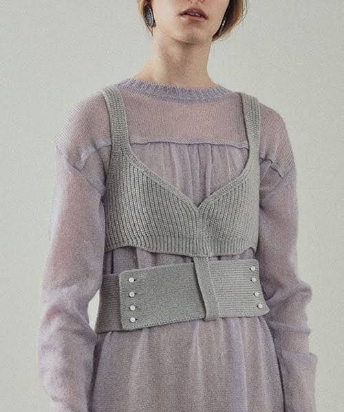 TAN ニットビスチェ