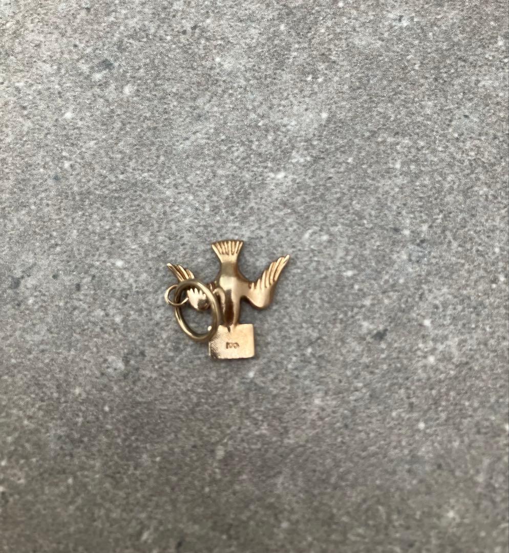 agate アガット K10 ネックレスチャーム　レターバード 鳩