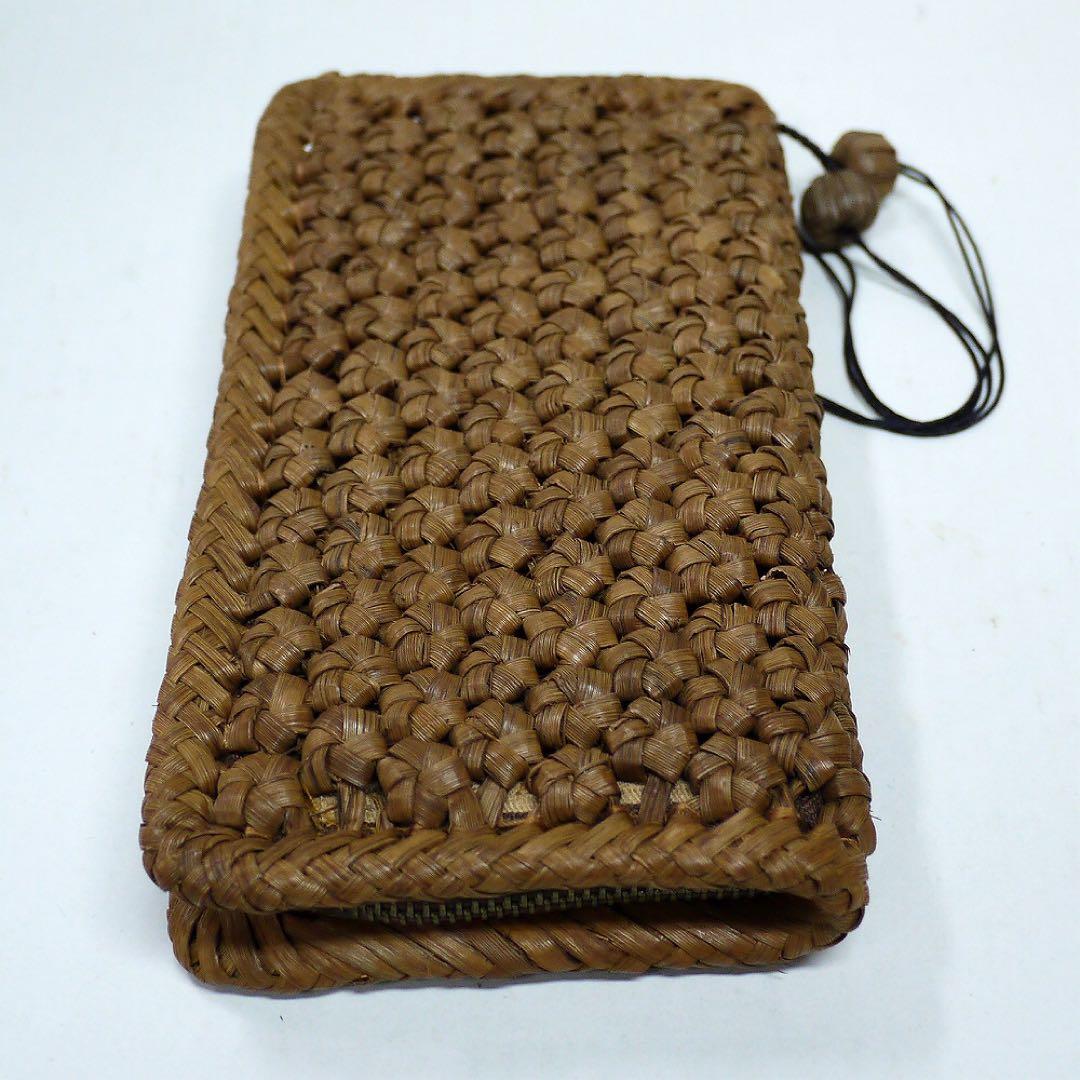 【特選】山葡萄(やまぶどう)　長財布 六角花編み 最高級天然素材 バッグ 保証