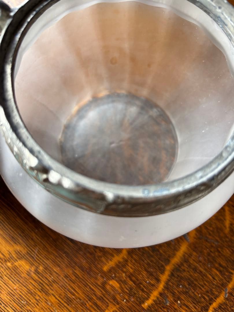 フランスアンティーク 素敵なビスケットジャー蓋付、取手付