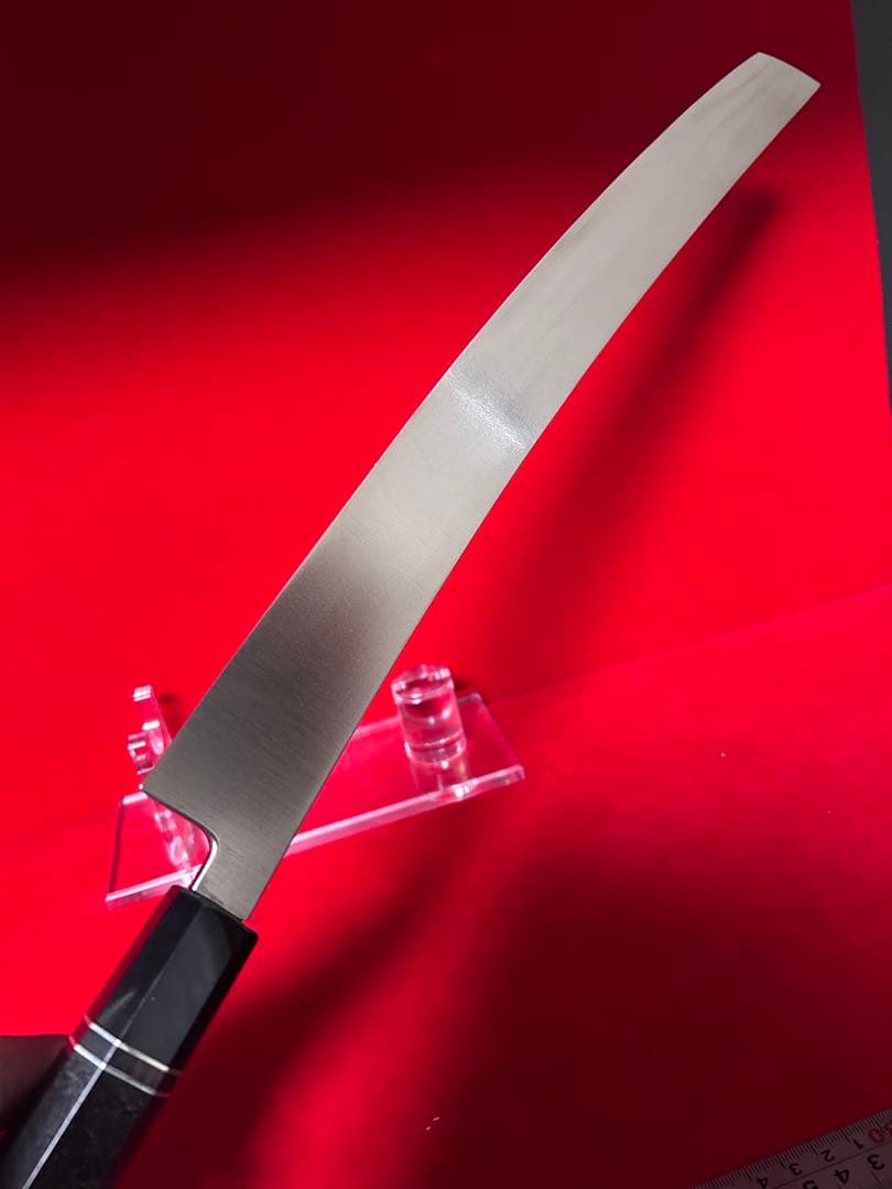 包丁　先丸型　マグロ包丁　尺ニ　鏡面仕上げ　切味抜群　箱付　未使用品