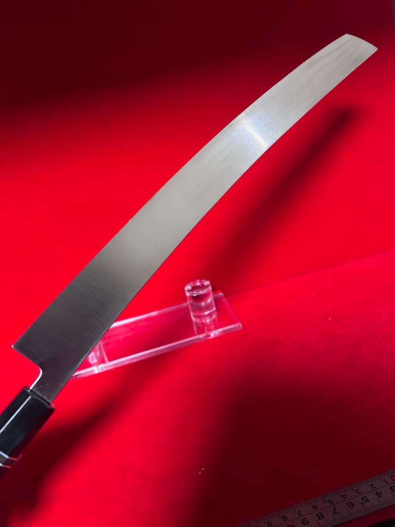 包丁　先丸型　マグロ包丁　尺ニ　鏡面仕上げ　切味抜群　箱付　未使用品