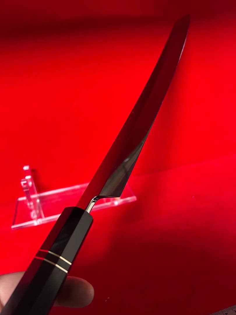 包丁　先丸型　マグロ包丁　尺ニ　鏡面仕上げ　切味抜群　箱付　未使用品