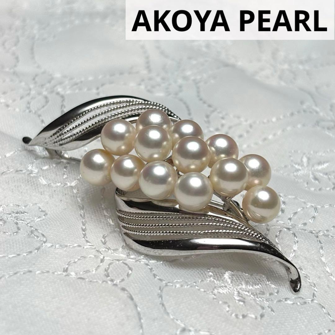 専用 極上の逸品 アコヤ真珠 ブローチ 花珠級 7mm 13珠 ケース付き