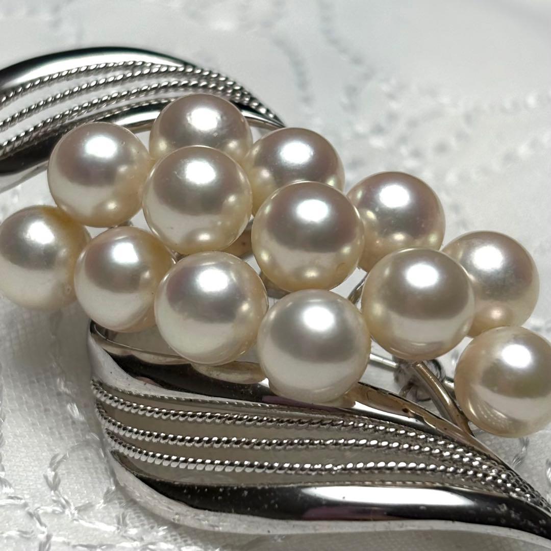 専用 極上の逸品 アコヤ真珠 ブローチ 花珠級 7mm 13珠 ケース付き