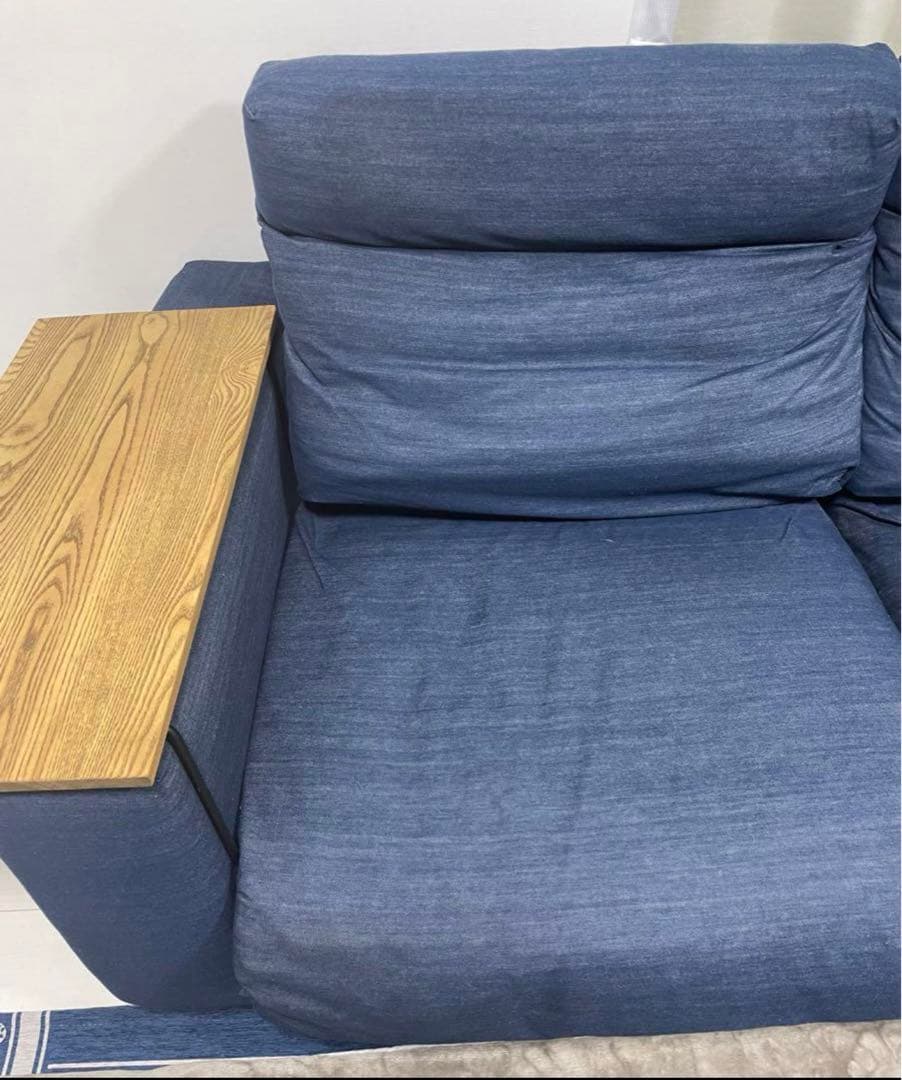 無印良品　羽毛ポケット　デニム