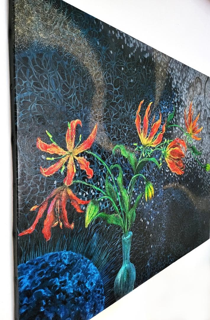 グロリオサ・リリー / モダン画 キャンバス 91×117㎝ F50 原画限り