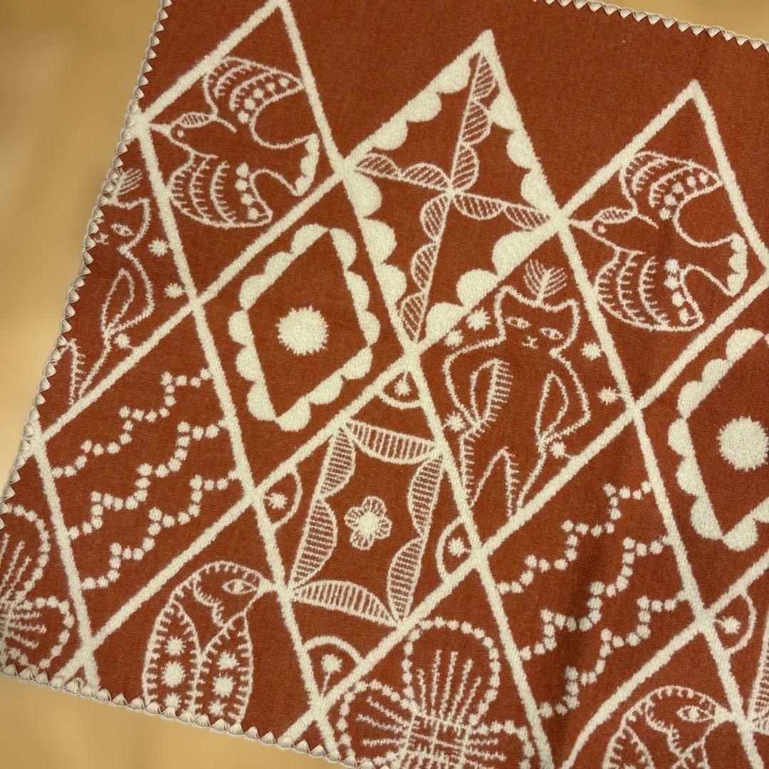 新品 mina perhonen ブランケット ミナペルホネン ウール オレンジ