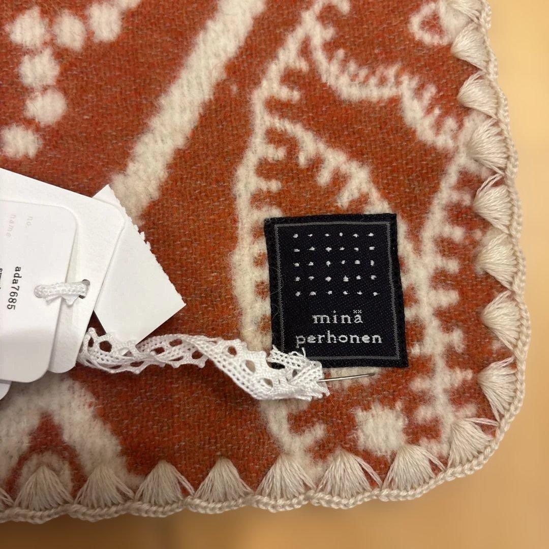 新品 mina perhonen ブランケット ミナペルホネン ウール オレンジ