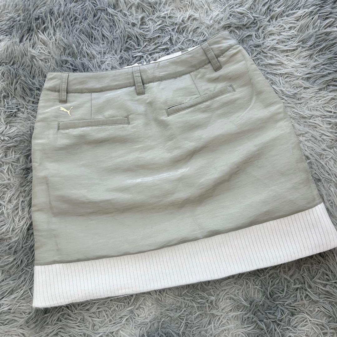 超美品　プーマゴルフ　セットアップ　中綿ベスト　スカート　リバーシブル　ホワイト