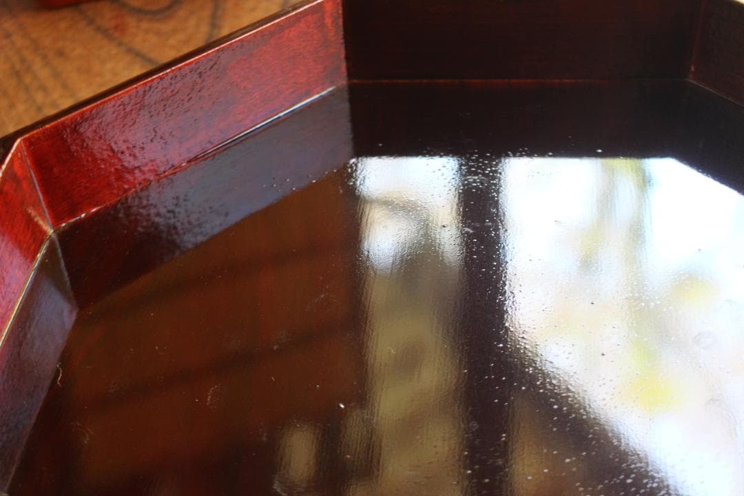 デッドストック！八角デザインに優美な螺鈿細工の映える蓋物（検民芸小物入れ弁当箱