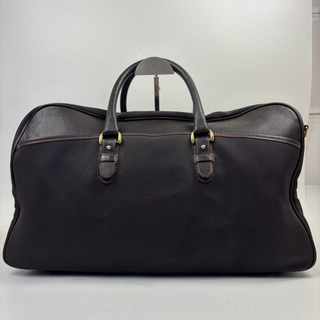 BURBERRY GOLFノバチェック レザー ボストンバッグ 旅行 ブラウン