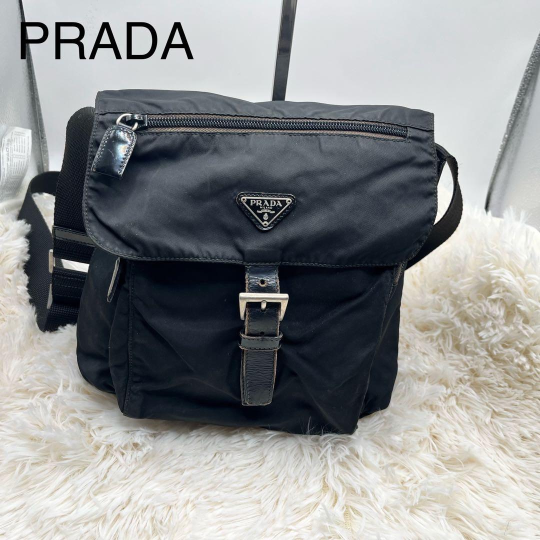 ✨美品✨PRADA プラダ ショルダーバッグ 三角ロゴ ナイロン ブラック