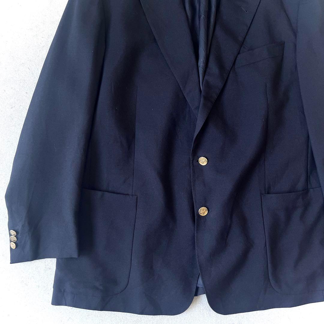 90s バーバリー ドイツ製 金ボタン テーラード ジャケット ネイビーブレザー