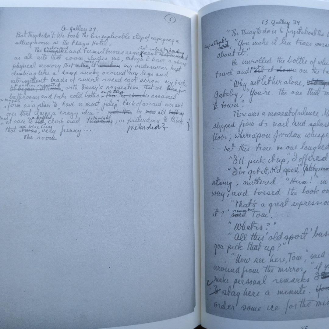 フィッツジェラルド THE GREAT GATSBY 直筆原稿ファクシミリ