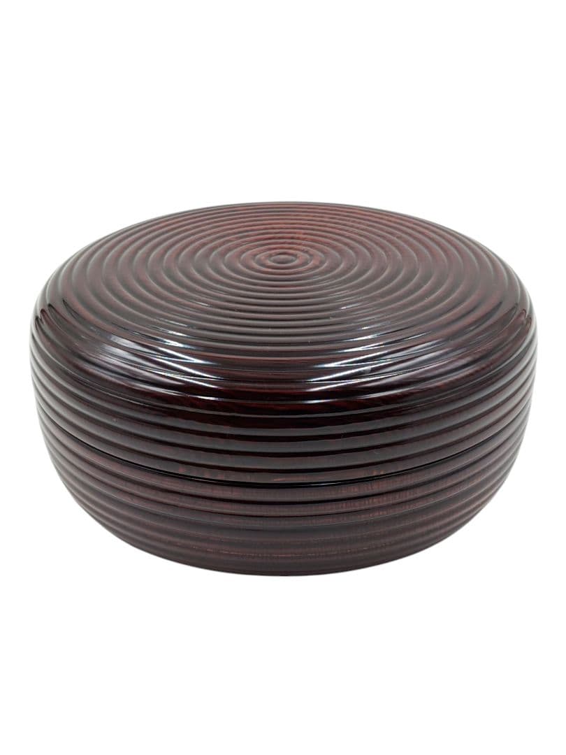 表千家【尋牛斎書付】【平安宗章】『溜塗ロクロ目 内唐松蒔絵 食籠』在花押 共箱